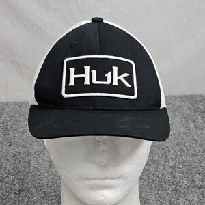 Huk Trucker Hat Black White Mesh Snapback Fishing Active Performance Cap Outdoor